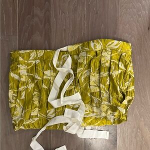 Floral Yellow Strapless Blouse